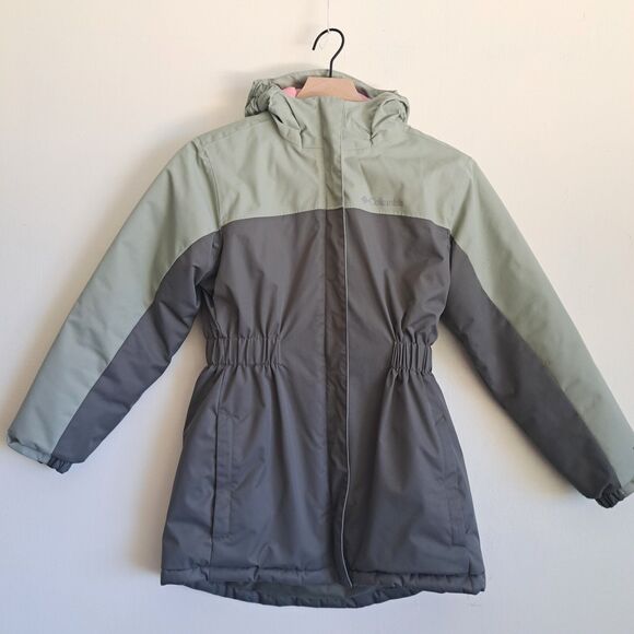 Columbia Girls Medium Hikebound Long Insulated Coat Jacket Omni-tech Sage Green - Picture 1 of 10